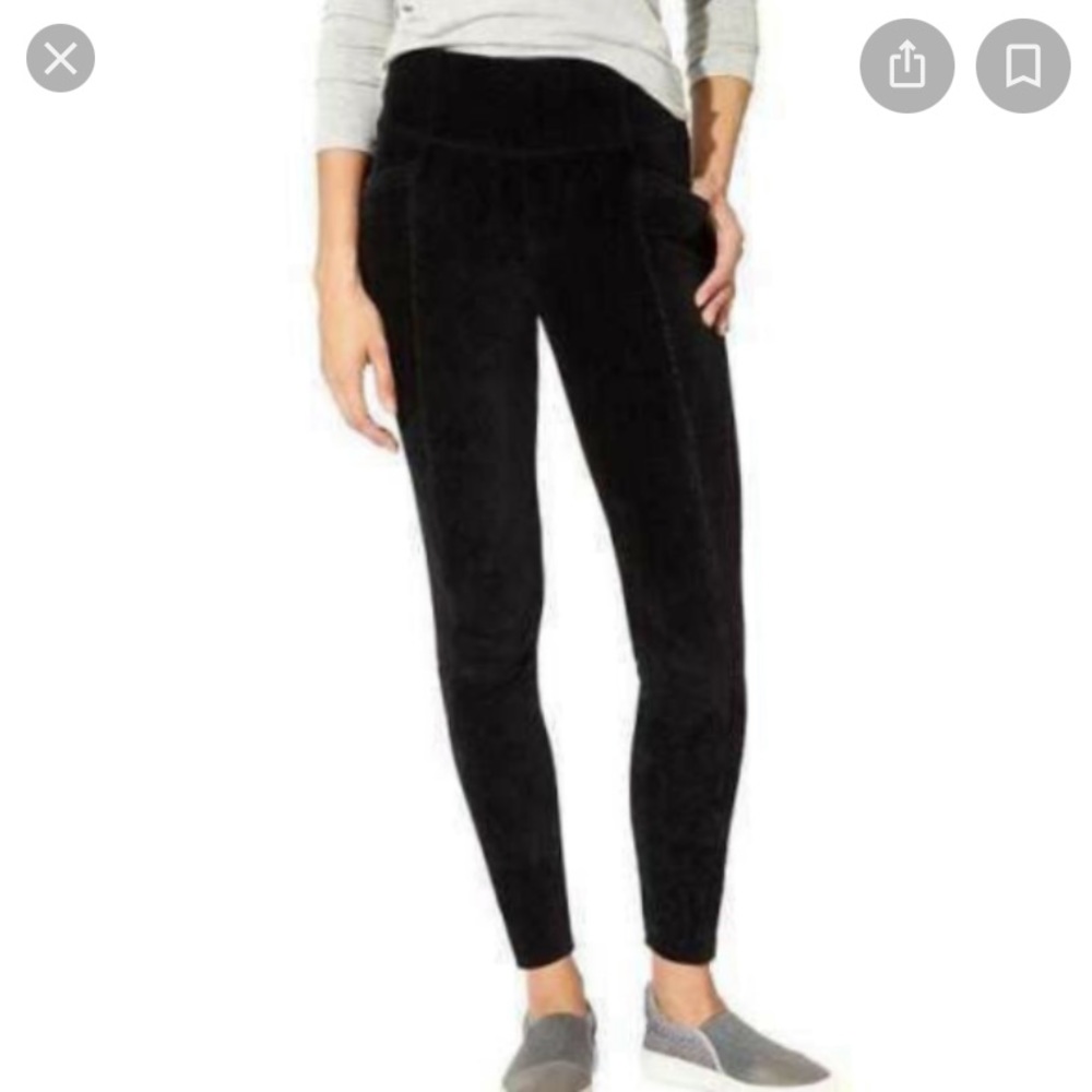 Athleta Metro Black High Rise Velvet Cords